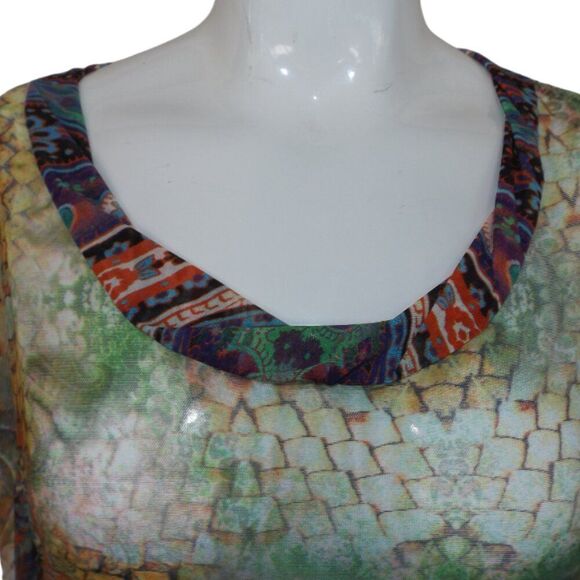 COCO + CARMEN Dress, S/M, Mesh,Color Snake/Paisley Print, Asymmetrical/Sharkbite - Picture 8 of 12